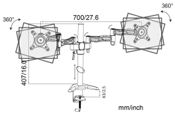 Кронштейн для мониторов Cactus CS-VM-D08-BK черный 13&amp;quot;-27&amp;quot; макс.8кг настольный поворот и наклон