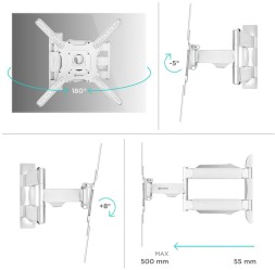 Кронштейн для телевизора Onkron M4 белый 32&amp;quot;-65&amp;quot; макс.35кг настенный поворот и наклон
