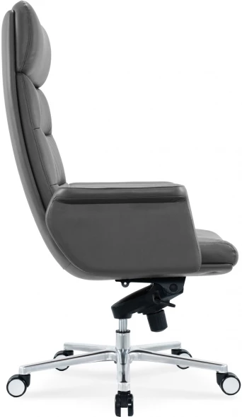 Кресло руководителя Cactus CS-LGR-DUBLIN темно-серый сиденье темно-серый кожа крестов. алюминий