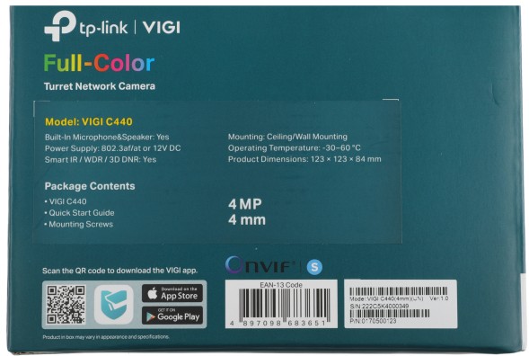 Камера видеонаблюдения IP TP-Link Vigi C440 4-4мм цв. корп.:белый/черный (VIGI C440(4MM))