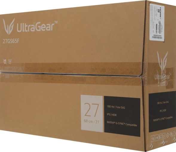 Монитор LG 27&amp;quot; UltraGear 27GS65F-B черный IPS LED 16:9 HDMI матовая HAS 300cd 178гр/178гр 1920x1080 180Hz FreeSync DP FHD 7.2кг