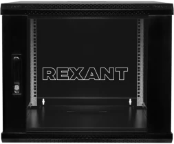 Шкаф коммутационный Rexant (04-0966-112) настенный 6U 600x600мм пер.дв.стекл 60кг серый 510мм 230град. 501мм сталь