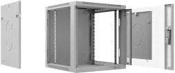 Шкаф коммутационный Cabeus (SH-05F-12U60/60-R) настенный 12U 600x600мм пер.дв.стекл 50кг RAL 7035 550мм 29кг 220град. 635мм IP20 сталь