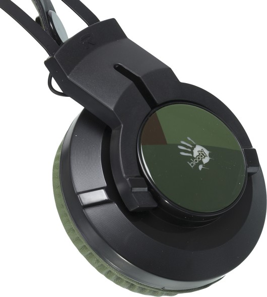 Наушники с микрофоном A4Tech Bloody J450 черный/зеленый 1.8м мониторные оголовье (J450)