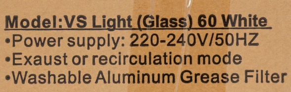 Вытяжка встраиваемая Maunfeld VS Light Glass 60 белый/стекло белое управление: кулисные переключатели (1 мотор)