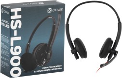 Наушники с микрофоном Оклик HS-L900 черный 2.8м накладные оголовье (1532022)