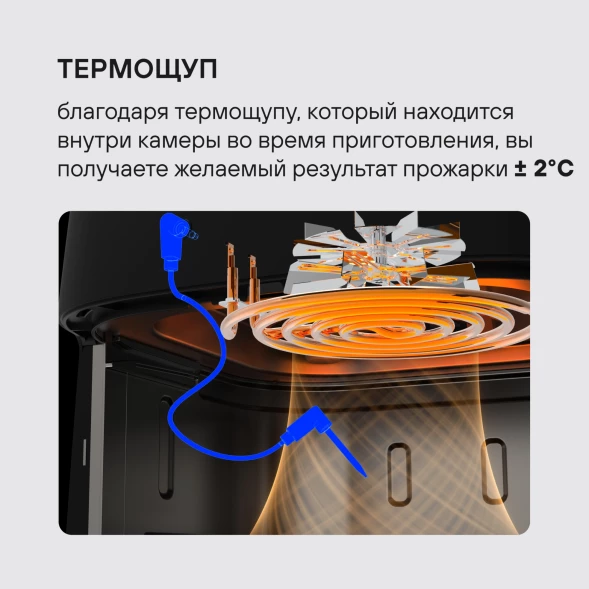 Аэрогриль Rondell RDE-AF888 6.5л 1700Вт бургунди/черный