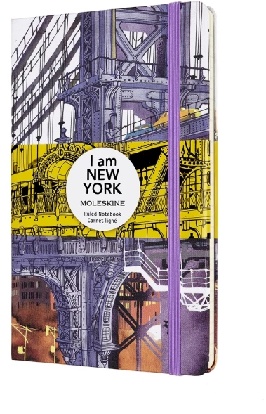 Блокнот Moleskine LIMITED EDITION I AM NEW YORK LEQP060IAMNY Large 130х210мм 240стр. слоновая кость страницы линейка твердая обложка белый
