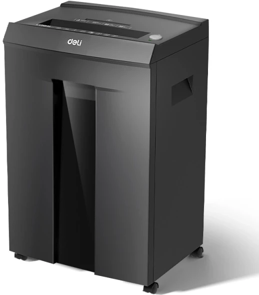 Шредер Deli Laro-H ET097 черный (секр.P-6) фрагменты 7лист. 30лтр. скобы пл.карты CD