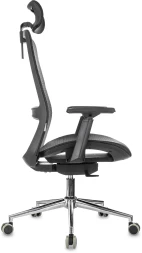 Кресло руководителя Бюрократ MC-912-H черный сетка с подголов. крестов. металл хром