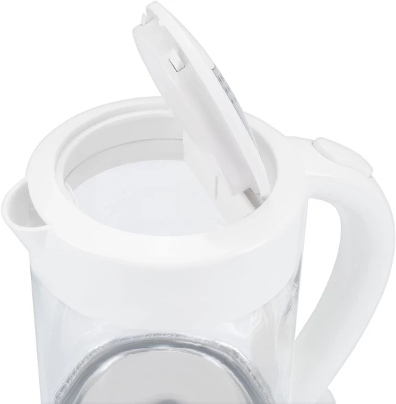 Чайник электрический Hyundai HYK-G9990 1.5л. 2000Вт белый/серебристый корпус: стекло