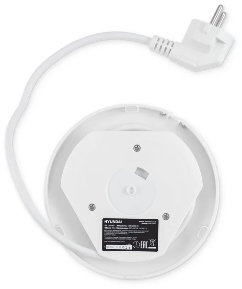 Чайник электрический Hyundai HYK-G9990 1.5л. 2000Вт белый/серебристый корпус: стекло