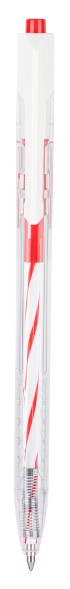 Ручка шариков. автоматическая Deli Arrow EQ24-RD прозрачный/белый d=0.7мм красн. черн.