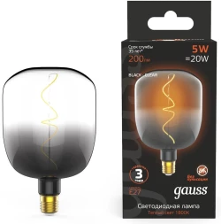 Лампа филам. Gauss Filament V140 5Вт цок.:E27 шар 220B 1800K св.свеч.бел.теп. (упак.:1шт) (1008802105)