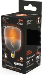 Лампа филам. Gauss Filament V140 5Вт цок.:E27 шар 220B 1800K св.свеч.бел.теп. (упак.:1шт) (1008802105)