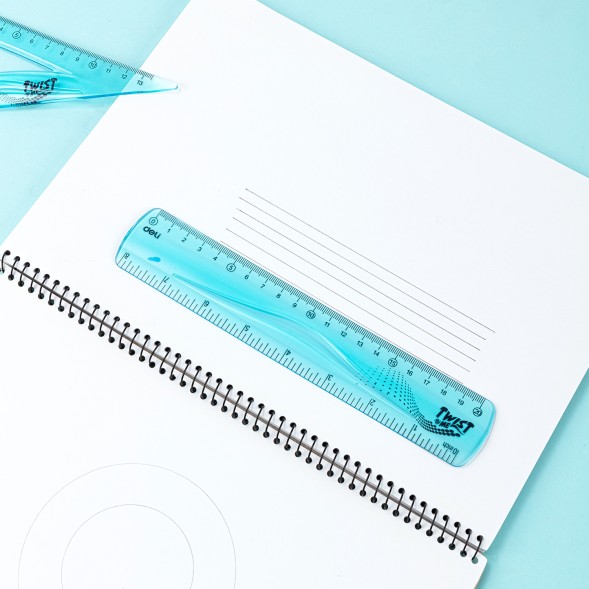 Набор для чертежей Deli EH22 корпус ассорти пластик в компл.:линейка 20см/транспортир/угольник