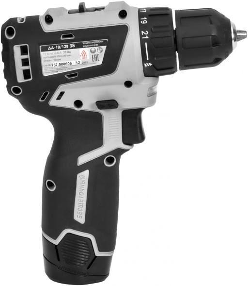 Дрель-шуруповерт Интерскол ДА-10/12В 38 аккум. патрон:быстрозажимной (кейс в комплекте) (757.2.2.45)