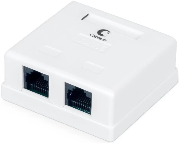 Розетка Cabeus WS-8P8C-CAT.6-2 комп. RJ45 2 кат.6 черн.