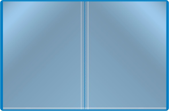 Папка с 10 прозр.вклад. Бюрократ -BPV10BLUE A4 пластик 0.6мм торц.карм с бум. встав синий