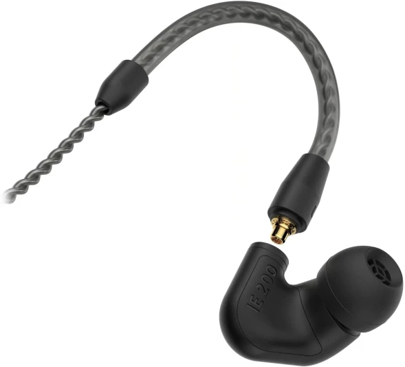 Наушники внутриканальные Sennheiser IE 200 1.2м черный проводные крепление за ухом (IE 200 BLACK)