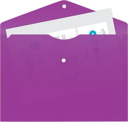 Конверт на кнопке Бюрократ -PK803ANVIO A4 непрозрачный пластик 0.18мм фиолетовый