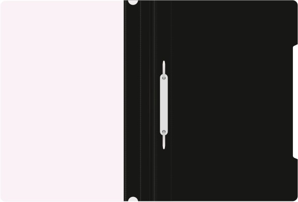 Папка-скоросшиватель Бюрократ -PS20BLCK A4 прозрач.верх.лист пластик черный 0.12/0.16