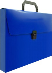 Портфель Бюрократ -BPP01BLUE 1 отдел. A4 пластик 0.7мм синий