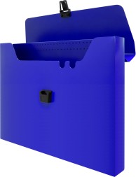 Портфель Бюрократ -BPP01BLUE 1 отдел. A4 пластик 0.7мм синий