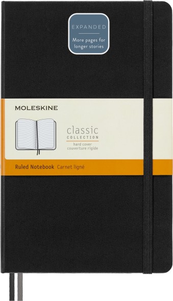 Блокнот Moleskine CLASSIC EXPENDED QP060EXP Large 130х210мм 400стр. линейка твердая обложка черный