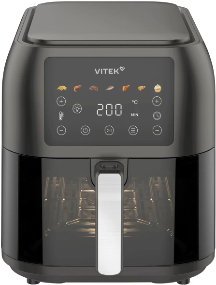 Аэрогриль Vitek VT-AF8001 8л 1700Вт темно-серый/черный