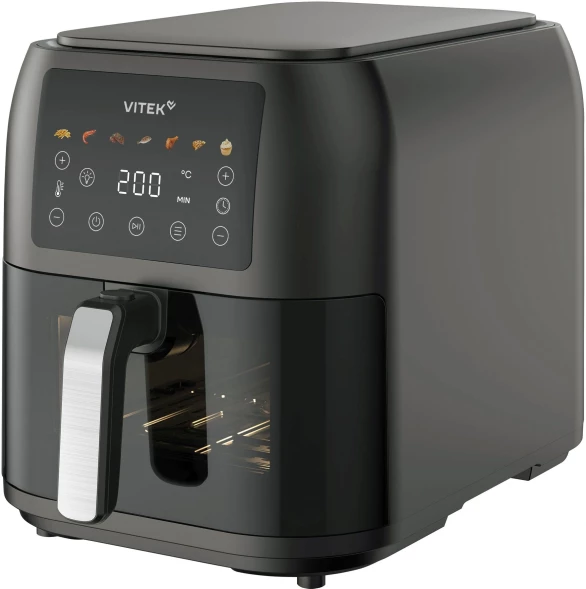 Аэрогриль Vitek VT-AF8001 8л 1700Вт темно-серый/черный