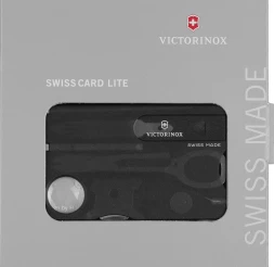 Швейцарская карта Victorinox SwissCard Lite (0.7333.T3) черный полупрозрачный коробка подарочная