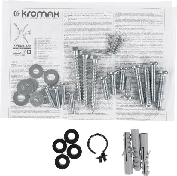 Кронштейн для телевизора Kromax OPTIMA-403 черный 15&amp;quot;-55&amp;quot; макс.25кг настенный поворот и наклон