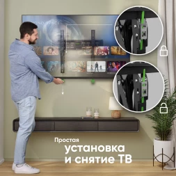 Кронштейн для телевизора Onkron SN14 черный 32&amp;quot;-65&amp;quot; макс.68.2кг настенный наклон