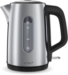 Чайник электрический Vitek VT-WK1054 1.7л. 2200Вт черный корпус: металл