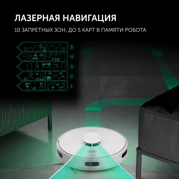 Пылесос-робот Polaris PVCRDC G2 6002 45Вт белый