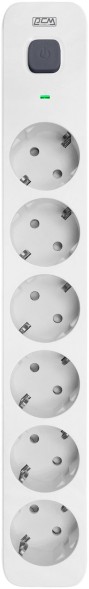 Сетевой фильтр Powercom SP-06W 1,8 м 1.8м (6 розеток) белый/серый (коробка)