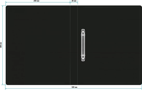 Папка на 2-х кольцах Silwerhof Eco A4 пластик 0.5мм кор.18мм черный