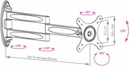 Кронштейн для телевизора Kromax TECHNO-11 белый 10&amp;quot;-32&amp;quot; макс.15кг настенный поворот и наклон
