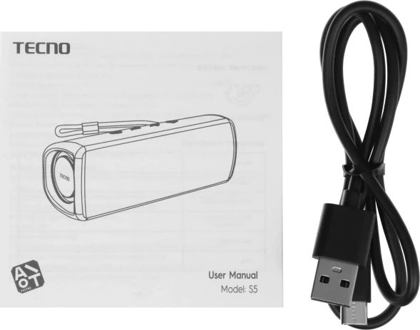 Колонка порт. Tecno S5 Square черный 30W 1.1 BT 4000mAh (S5)