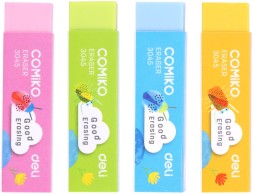 Ластик Deli E3045 Color 60x15x15мм ПВХ ассорти индивидуальная картонная упаковка