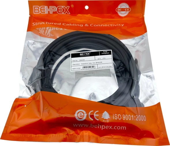 Кабель ver1.2 DisplayPort (m) DisplayPort (m) 5м черный