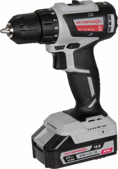 Дрель-шуруповерт Интерскол ДА-10/18В 44 аккум. патрон:быстрозажимной (кейс в комплекте) (759.2.2.45)