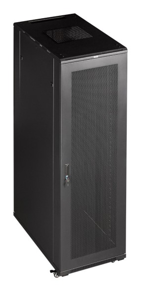 Шкаф коммутационный Lanmaster (TWT-CBB-22U-6X6-G1) напольный 22U 600x600мм пер.дв.стекл задн.дв.спл.стал.лист 2-хст. 2 бок.пан. 800кг черный IP20