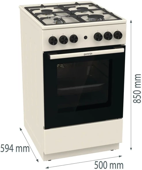 Плита Газовая Gorenje GG5A12BEF бежевый (без крышки) реш.чугун