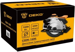 Циркулярная пила (дисковая) Deko CSDK-1600 1600Вт (ручная) D диска.:190мм (085-1151)