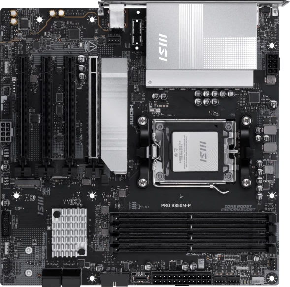 Материнская плата MSI PRO B850M-P Socket AM5 AMD B850 4xDDR5 mATX AC`97 8ch(7.1) 5Gigabit RAID+HDMI+DP