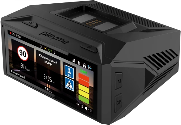 Видеорегистратор с радар-детектором Playme Hyper force GPS ГЛОНАСС черный