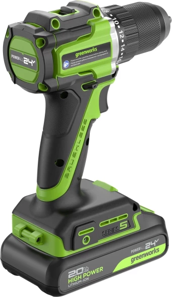 Дрель-шуруповерт Greenworks DD560 аккум. патрон:быстрозажимной (3708407CUC)
