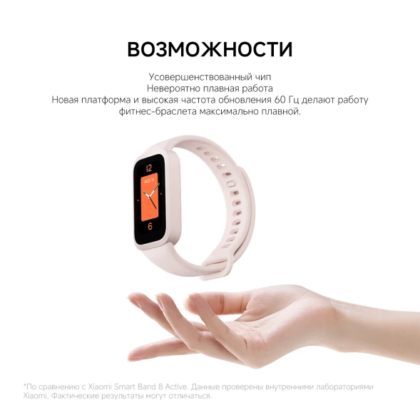 Фитнес-трекер Xiaomi Smart Band 9 Active TFT корп.:бежевый рем.:бежевый (BHR9441GL)
